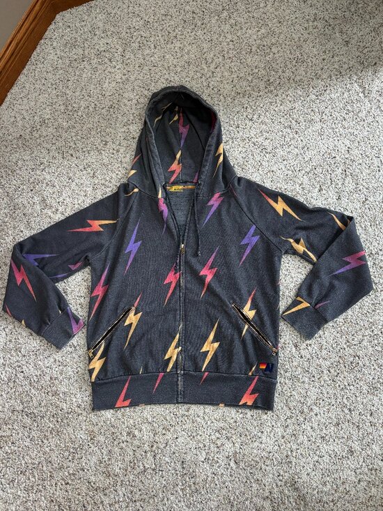 Aviator Nation Tops - Aviator Nation Hoodie with Colorful Lightning Bolts Zip-up